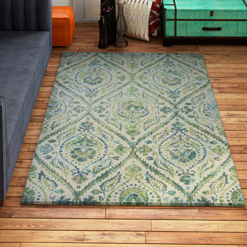 Bloomsbury Market Hotch Ivory/Teal Area Rug Wayfair